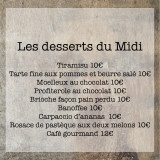 Les Desserts du midi à l'ardoise