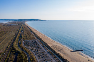 Plage de la Baleine, Sète - aerial view