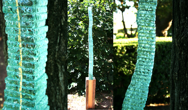 colonne en verre grugé h 220cm