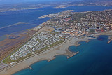 Vue aérienne des plages de Sète